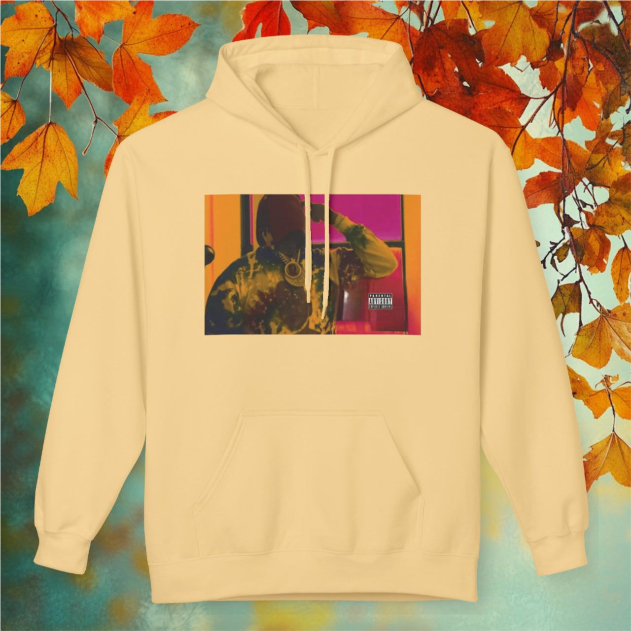 Vibrant Artistic Fleece Hoodie, Unisex Colorful Sweatshirt, Gift for Art Lovers, Stylish Casual Wear, Cozy Fall Apparel