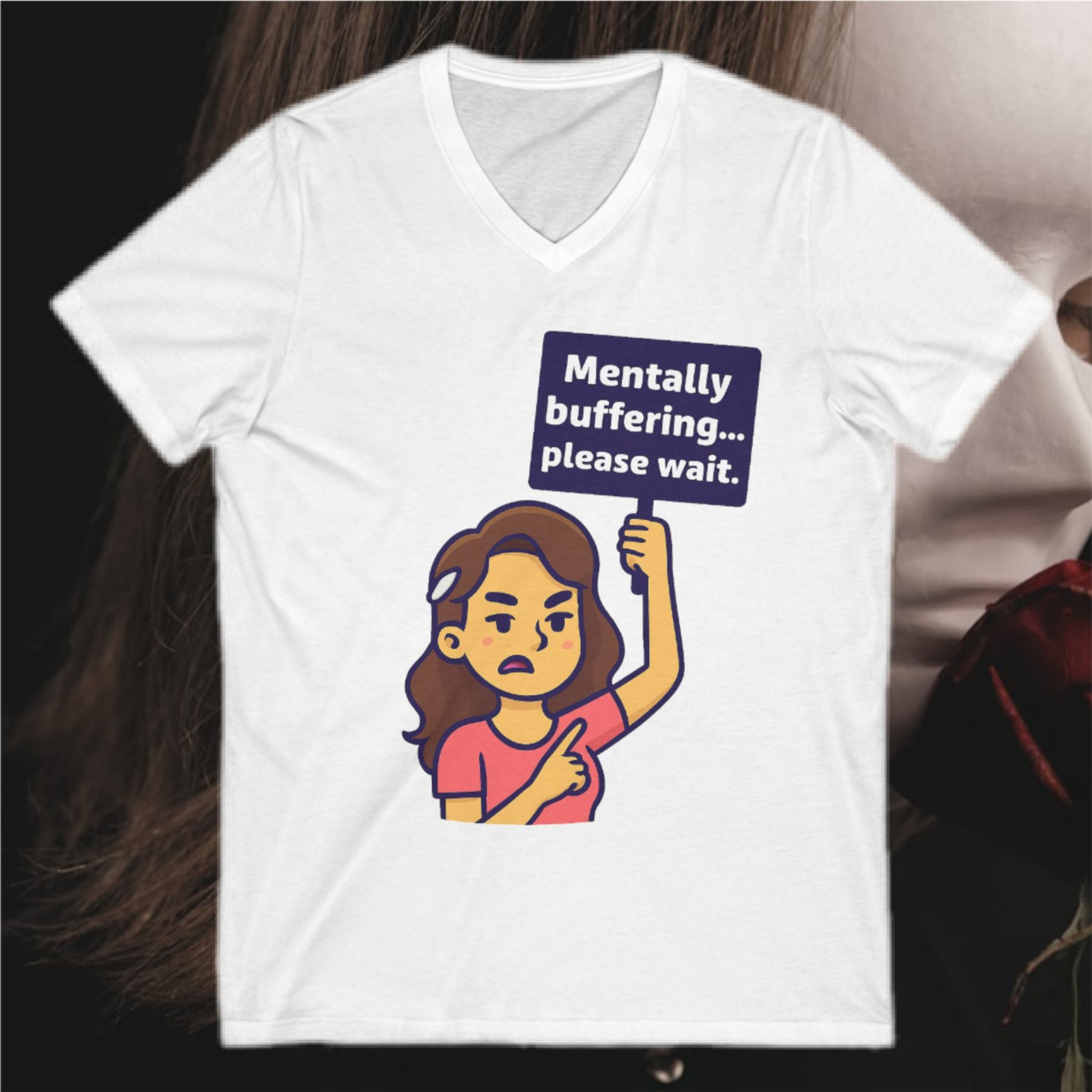 MENTALLY BUFFERING...PLEASE WAIT  V-NeckTee