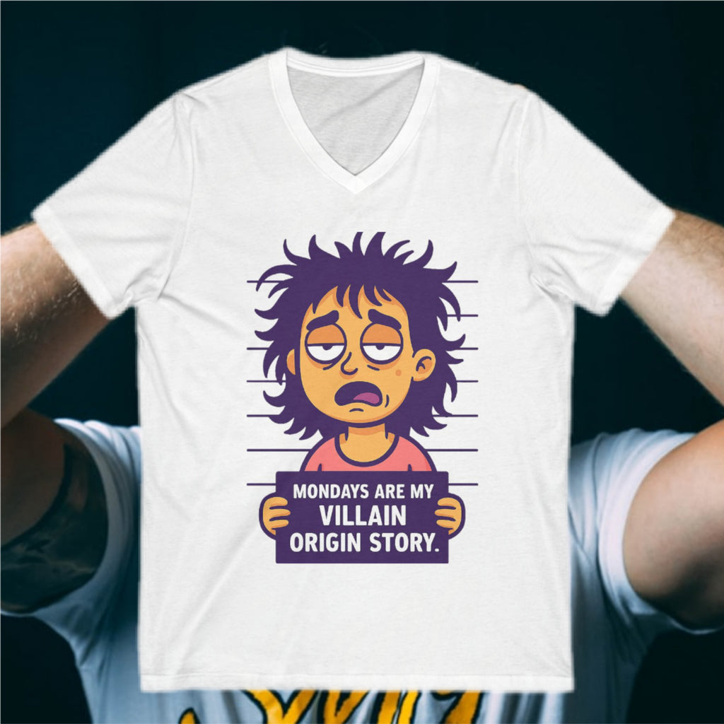 MONDAYS ARE MY VILLAIN ORIGIN STORY V-Neck Tee