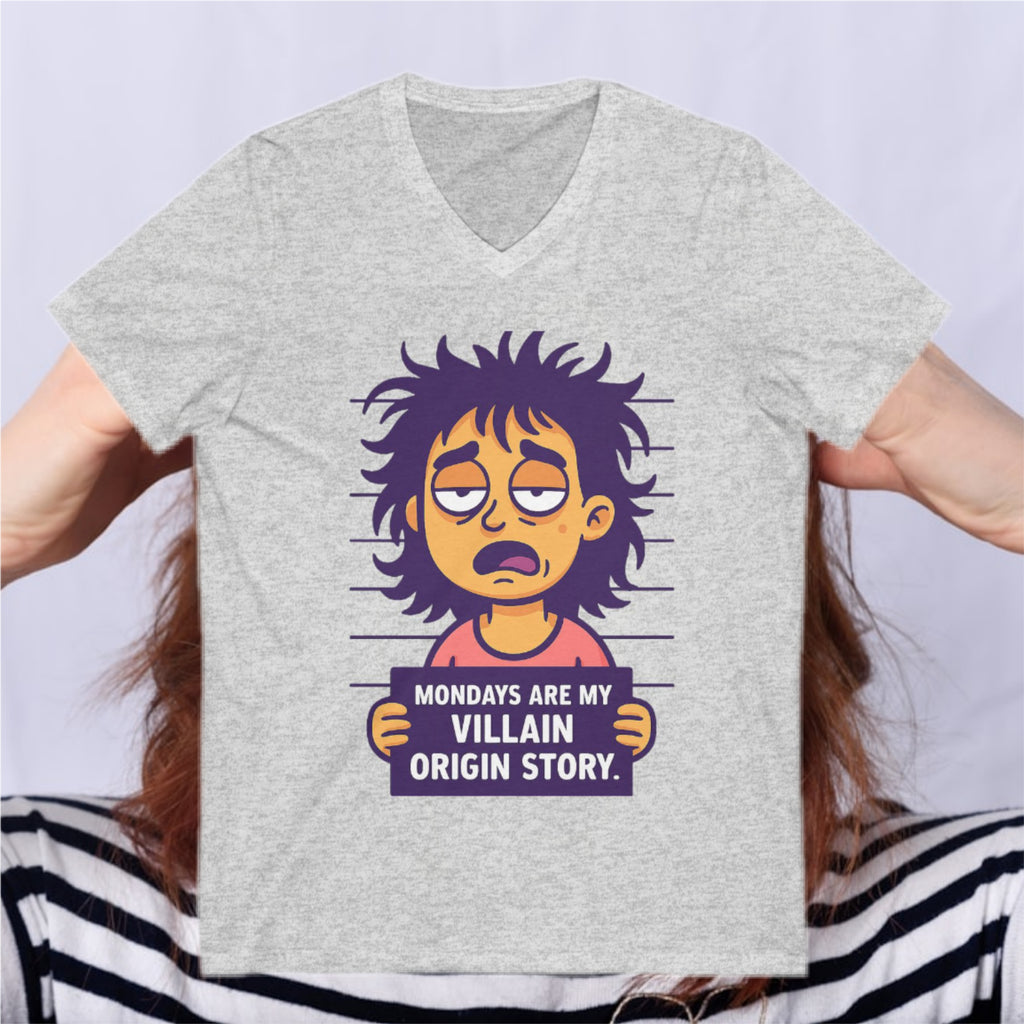 MONDAYS ARE MY VILLAIN ORIGIN STORY V-Neck Tee